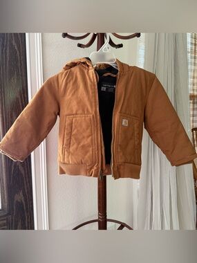 Carhartt Kids Hooded Puffer Jacket in Brown